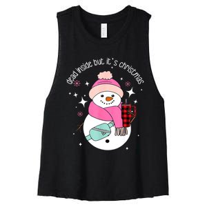 Out Here Looking Like A Snack Cute Boo Jee Xmas Snowman Women's Racerback Cropped Tank