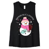 Out Here Looking Like A Snack Cute Boo Jee Xmas Snowman Women's Racerback Cropped Tank