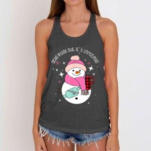 Out Here Looking Like A Snack Cute Boo Jee Xmas Snowman Women's Knotted Racerback Tank