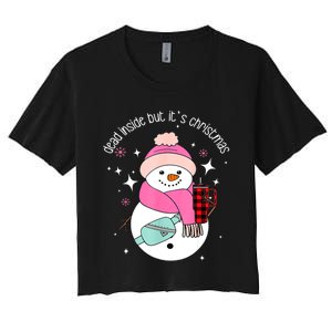 Out Here Looking Like A Snack Cute Boo Jee Xmas Snowman Women's Crop Top Tee