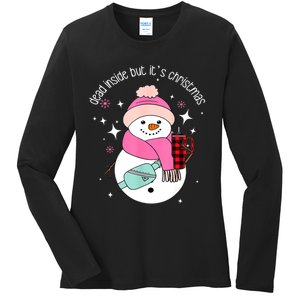 Out Here Looking Like A Snack Cute Boo Jee Xmas Snowman Ladies Long Sleeve Shirt