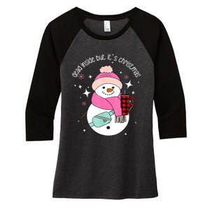 Out Here Looking Like A Snack Cute Boo Jee Xmas Snowman Women's Tri-Blend 3/4-Sleeve Raglan Shirt