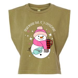 Out Here Looking Like A Snack Cute Boo Jee Xmas Snowman Garment-Dyed Women's Muscle Tee