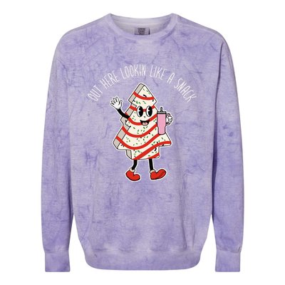 Out Here Looking Like A Snack Groovy Boo Jee Christmas Tree  Colorblast Crewneck Sweatshirt