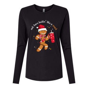 Out Here Looking Like A Snack Boujee Christmas Gingerbread Womens Cotton Relaxed Long Sleeve T-Shirt