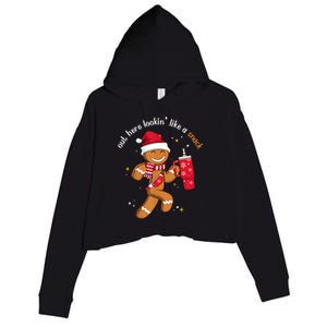 Out Here Looking Like A Snack Boujee Christmas Gingerbread Crop Fleece Hoodie