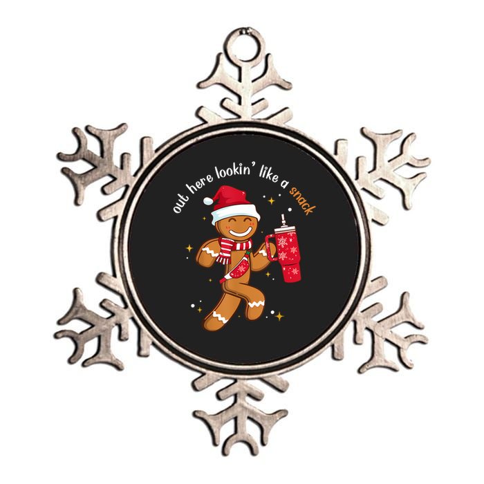 Out Here Looking Like A Snack Boujee Christmas Gingerbread Metallic Star Ornament