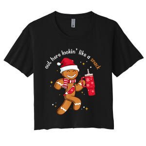 Out Here Looking Like A Snack Boujee Christmas Gingerbread Women's Crop Top Tee