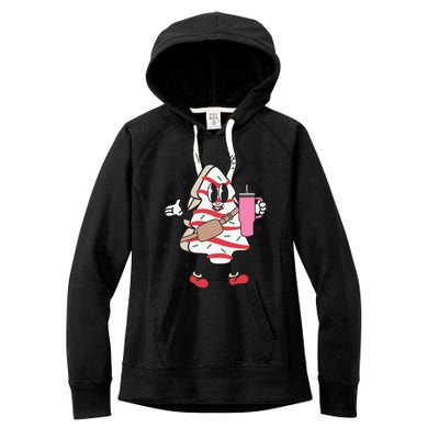 Out Here Lookin Like A Snack Cute Christmas Tree Cake Boojee Gift Women's Fleece Hoodie