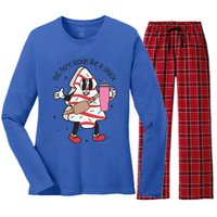 Out Here Lookin Like A Snack Cute Christmas Tree Cake Boojee Gift Women's Long Sleeve Flannel Pajama Set 