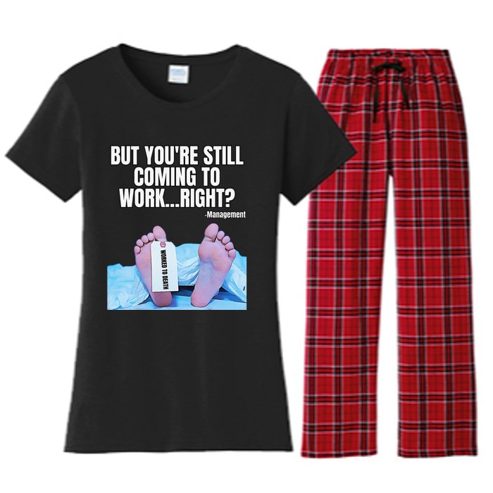 Office Humor Manager Employee Job and Career Funny Work Meme Women's Flannel Pajama Set