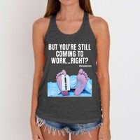 Office Humor Manager Employee Job and Career Funny Work Meme Women's Knotted Racerback Tank