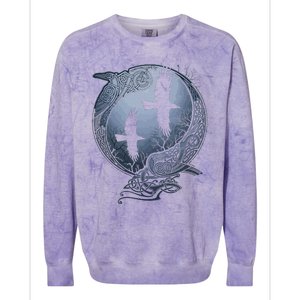 Odins Huginn & Muninn Norse Mythology Colorblast Crewneck Sweatshirt