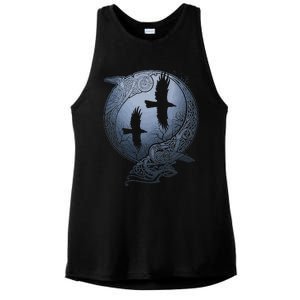 Odins Huginn & Muninn Norse Mythology Ladies PosiCharge Tri-Blend Wicking Tank