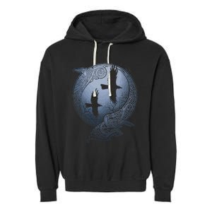 Odins Huginn & Muninn Norse Mythology Garment-Dyed Fleece Hoodie