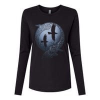 Odins Huginn & Muninn Norse Mythology Womens Cotton Relaxed Long Sleeve T-Shirt