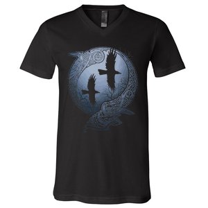 Odins Huginn & Muninn Norse Mythology V-Neck T-Shirt