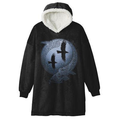 Odins Huginn & Muninn Norse Mythology Hooded Wearable Blanket