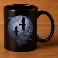 Odins Huginn & Muninn Norse Mythology 11oz C Handle Ceramic Mug