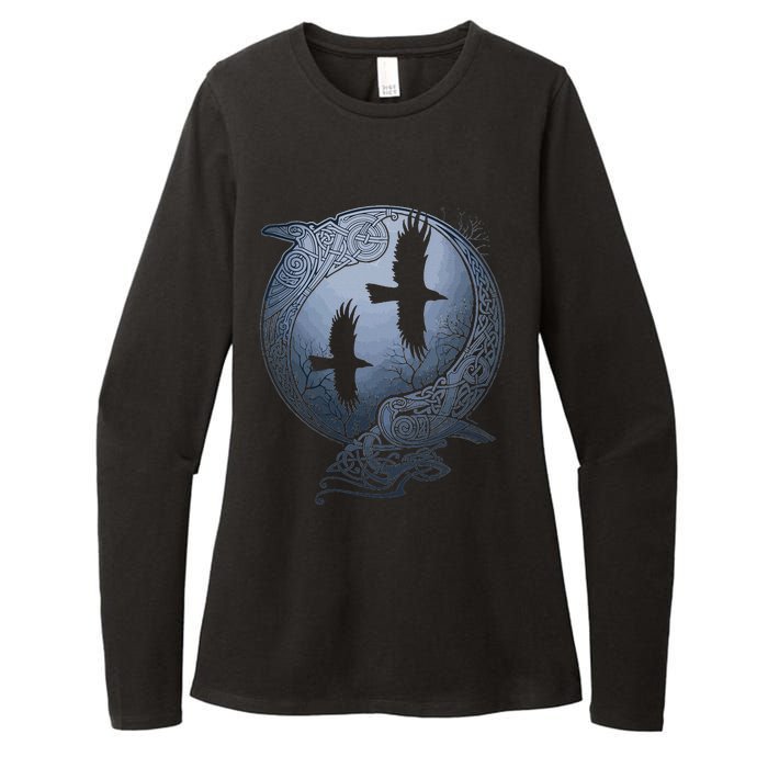 Odins Huginn & Muninn Norse Mythology Womens CVC Long Sleeve Shirt