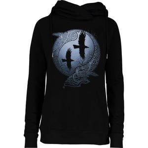 Odins Huginn & Muninn Norse Mythology Womens Funnel Neck Pullover Hood