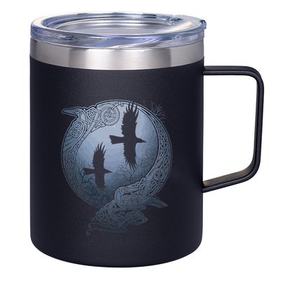 Odins Huginn & Muninn Norse Mythology 12oz Stainless Steel Coffee Mug
