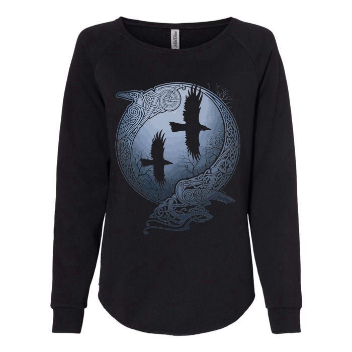 Odins Huginn & Muninn Norse Mythology Womens California Wash Sweatshirt