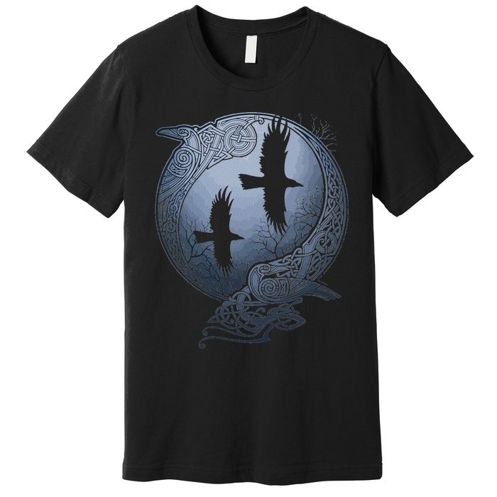 Odins Huginn & Muninn Norse Mythology Premium T-Shirt