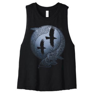 Odins Huginn & Muninn Norse Mythology Women's Racerback Cropped Tank