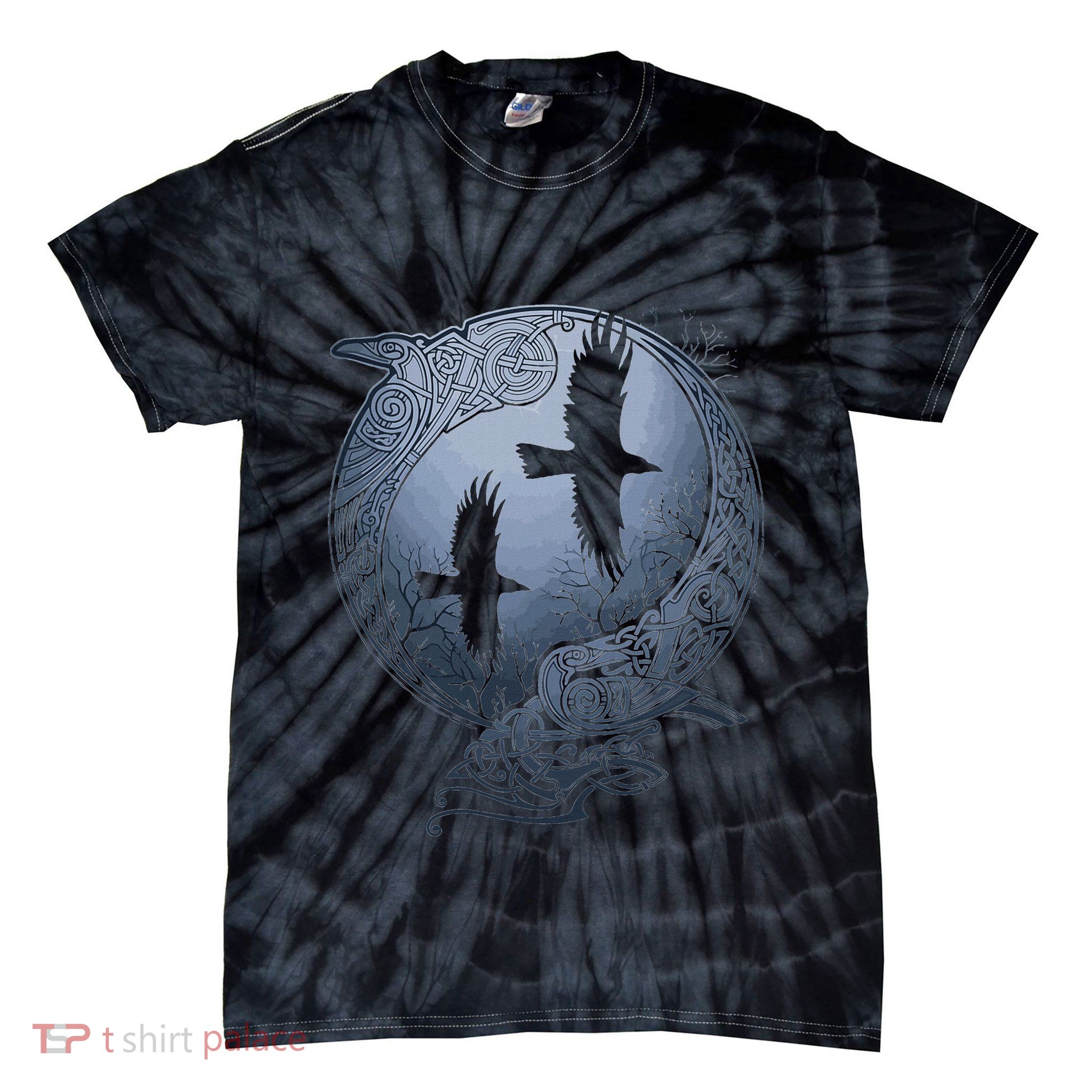 Odins Huginn & Muninn Norse Mythology Tie-Dye T-Shirt