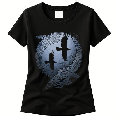 Odins Huginn & Muninn Norse Mythology Womens T-Shirt