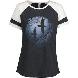 Odins Huginn & Muninn Norse Mythology Enza Ladies Jersey Colorblock Tee