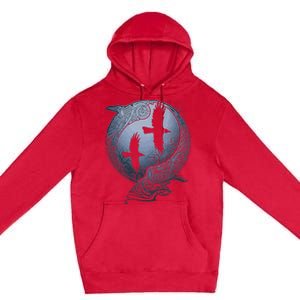 Odins Huginn & Muninn Norse Mythology Premium Pullover Hoodie