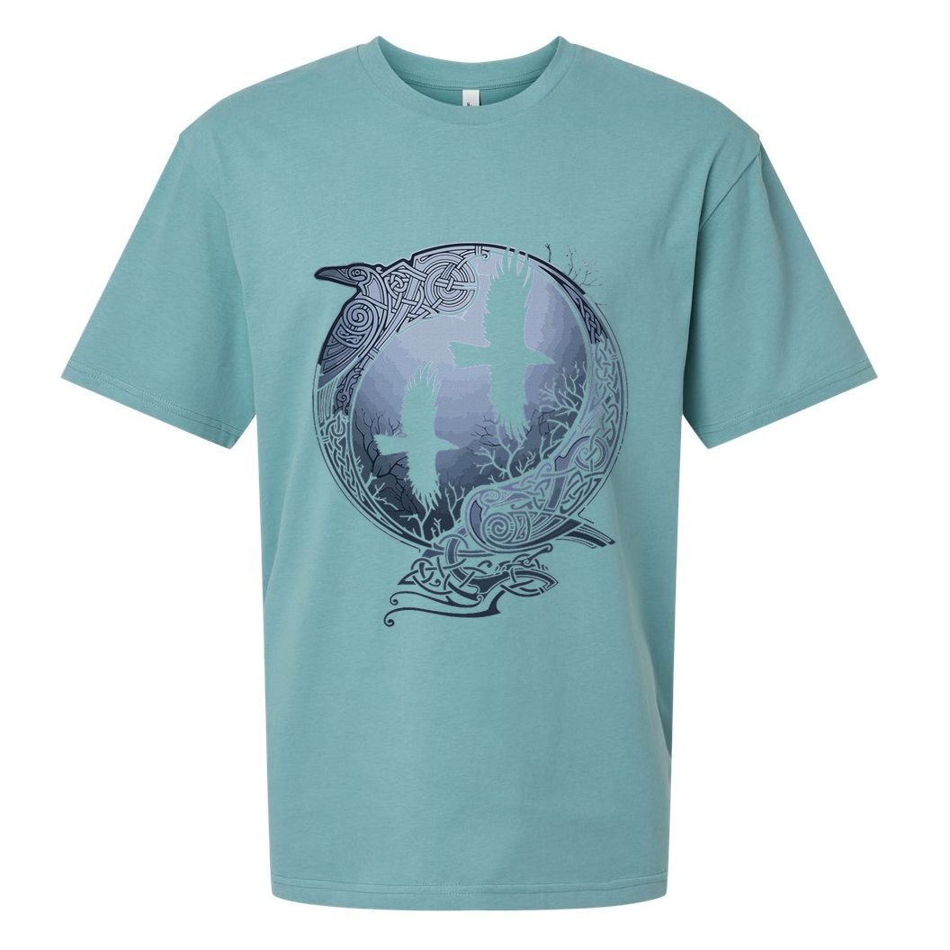 Odins Huginn & Muninn Norse Mythology Sueded Cloud Jersey T-Shirt