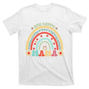 One Hoppy Mama Happy Easter Day Funny Rainbow Leopard T-Shirt