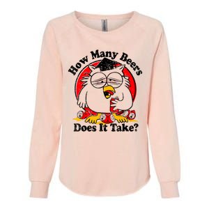 Owl How Many Beers Does It Take Funny Womens California Wash Sweatshirt