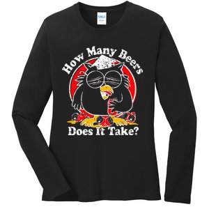 Owl How Many Beers Does It Take Funny Gift Ladies Long Sleeve Shirt