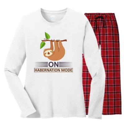 On Habernation Mode Women's Long Sleeve Flannel Pajama Set 