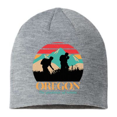 Oregon Hiking Mountains Retro Aesthetic Sustainable Beanie