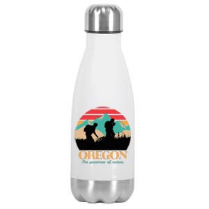 Oregon Hiking Mountains Retro Aesthetic Stainless Steel Insulated Water Bottle