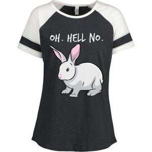 Oh. Hell. No. Bunny Rabbit Animal Funny Easter Enza Ladies Jersey Colorblock Tee