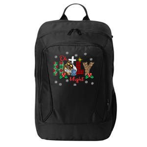 Oh Holy Night Christmas Pajama Xmas Plaid Christian City Backpack