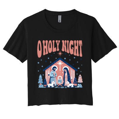 O Holy Night Women's Crop Top Tee