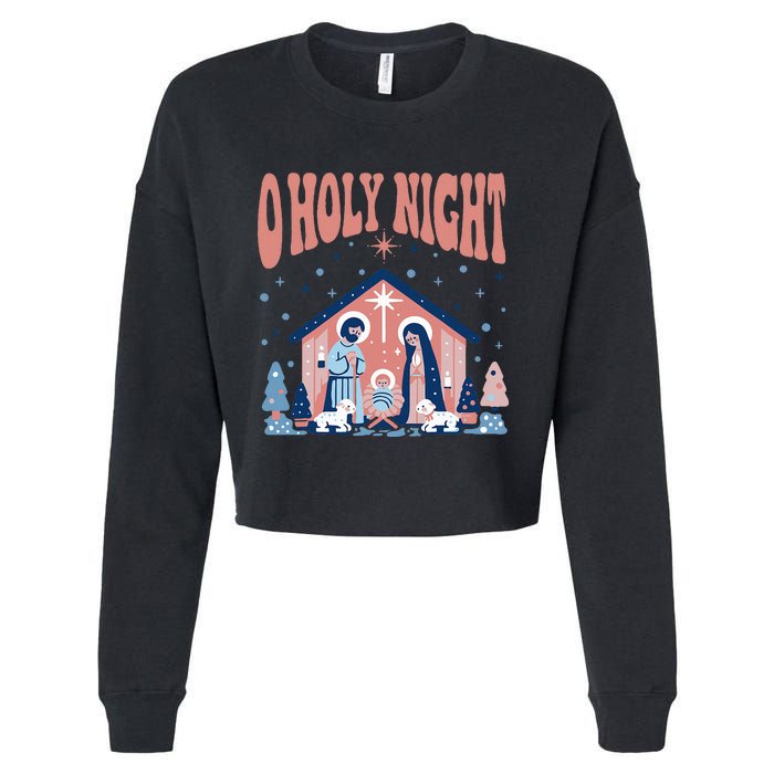 O Holy Night Cropped Pullover Crew