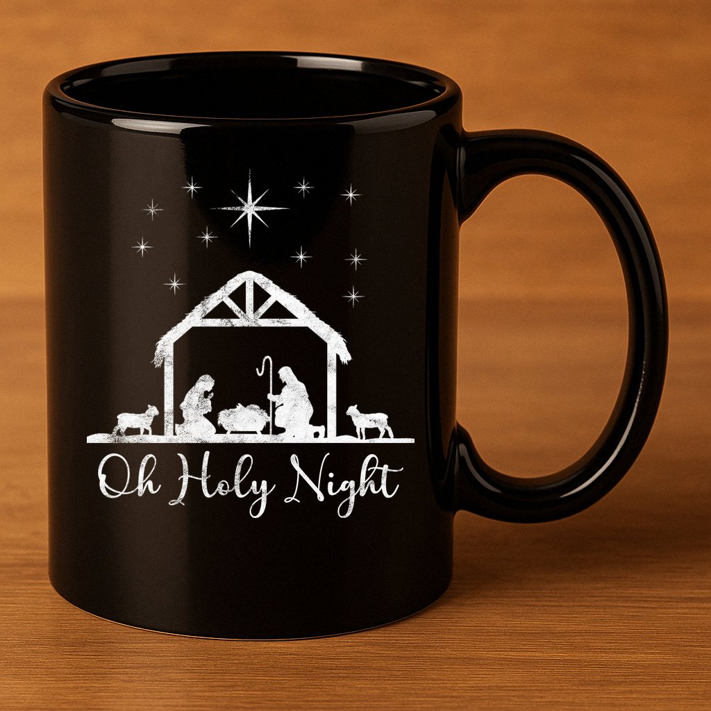 Oh Holy Night Jesus Stable In Bethlehem 11oz C Handle Ceramic Mug
