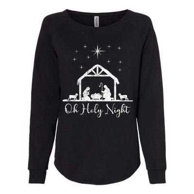 Oh Holy Night Jesus Stable In Bethlehem Womens California Wash Sweatshirt