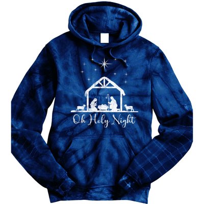 Oh Holy Night Jesus Stable In Bethlehem Tie Dye Hoodie