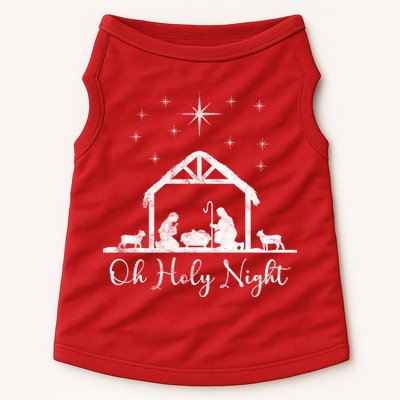 Oh Holy Night Jesus Stable In Bethlehem Doggie Tank