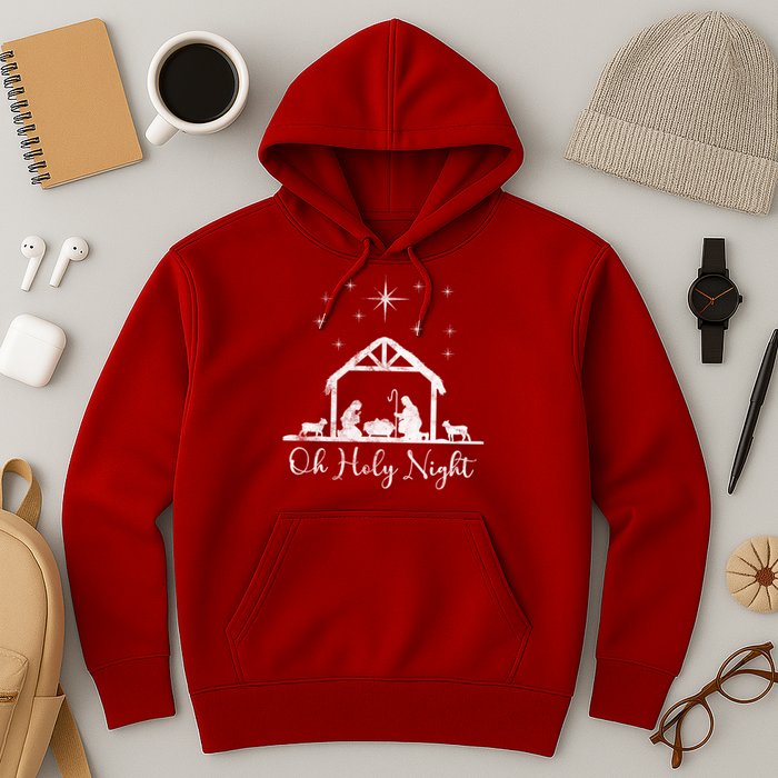 Oh Holy Night Jesus Stable In Bethlehem Hoodie