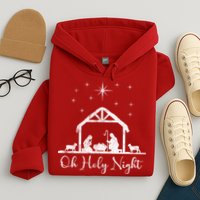 Oh Holy Night Jesus Stable In Bethlehem Hoodie